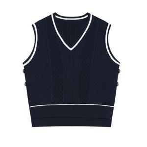 [씨]라인 배색 니트 조끼 SKVCB2988