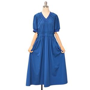 [포커스]배색 브이넥 허리밴딩 원피스 (FM5D3OP3210)