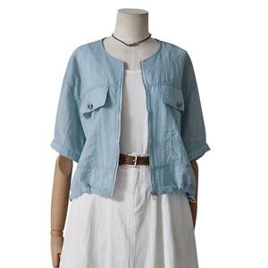 [포커스]라운드넥 집업 린넨 점퍼 (FM5F3JP3280)