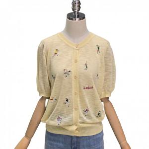 [포커스]자수 반팔 라운드 가디건 (FM5E3KC3267)