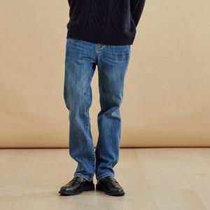 [플랙진]남성 슬림 크롭 스트레이트 데님팬츠 M50 미드 워시드 (PJTF5NKM505)