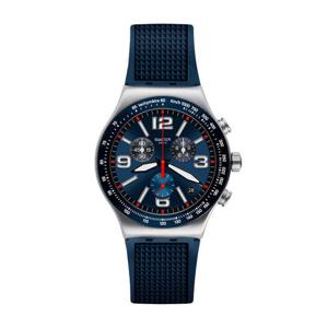 스와치 YVS454 Irony BLUE GRID 남성 우레탄 시계