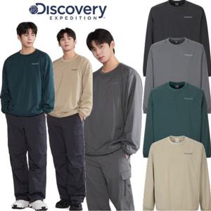 디스커버리 2025F W 가을 DMRL3A054 남성 우븐 메쉬기모 긴팔티