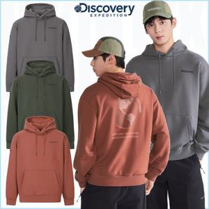 디스커버리 25FW 신상품 DXHD55056 남여공용 아웃도어 백그래픽 오버핏 기모 후드티셔츠 커플티 HKRL
