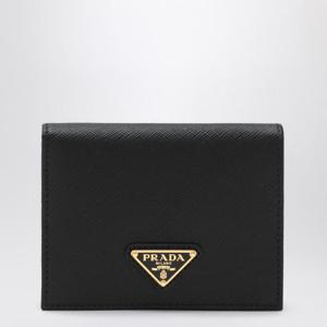 프라다 사피아노 레더 트라이앵글 로고 반지갑 1MV204QHH Black