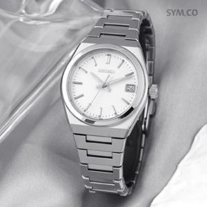 세이코 SUR573P1 사파이어 미들사이즈 실버 화이트 캐쥬얼 정장 여자 메탈 시계 d