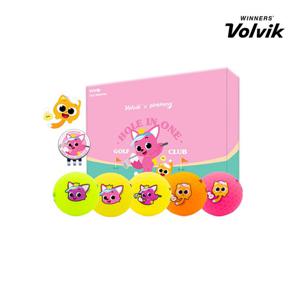 볼빅 골프공 볼마커 선물세트 비비드 핑크퐁 한정판 3피스 5구