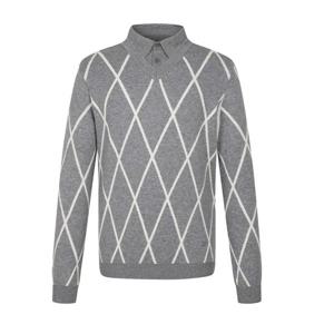 [팬텀]가을 남성 셔츠 레이어드 패턴 니트 / 211E3SR161_MG_IC