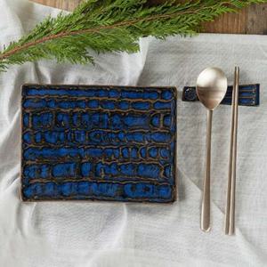 이천도자기 돌비 블루 사각도마 접시 1호 16.5cm 식기 그릇 플레이트 대접시