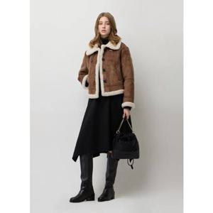 [시슬리] 버클 하이넥 스웨이드 무스탕 (SALE80561)