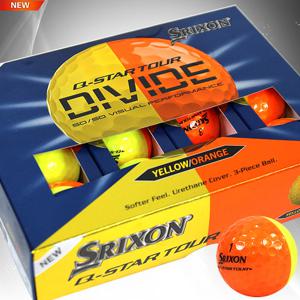 [스릭슨] Q-STAR TOUR 6 큐스타 투어 디바이드 반반 골프공(옐로우오렌지)