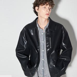 [버커루]남녀공용 페이크 레더 블루종 자켓 B255LI050P