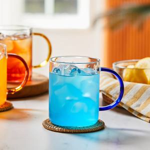 [모던하우스] 글라스룸 컬러핸들 내열 유리머그 400ml BLUE