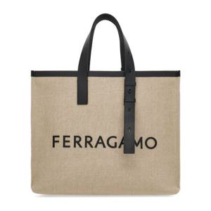 페라가모 로고 캔버스 토트백 241298 764873001