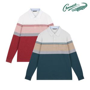 [크로커다일] 리플조직 한기장 카라 티셔츠 CDAAATS1402