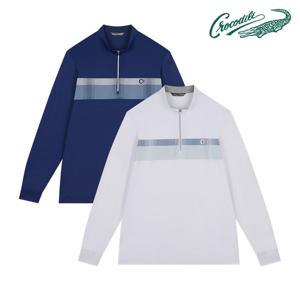 [크로커다일] 원포인트 프린트 하프집업 티셔츠 CDAAATS1455