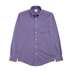BB_레귤러핏 논아이론 옥스포드 체크 셔츠 (네이비) (BBTHMF7999QES)