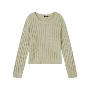 [버커루]여성 크롭 케이블 긴팔 니트 B241KT520P