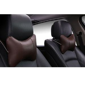 편안한 차량용 양면가죽 목베개 와인