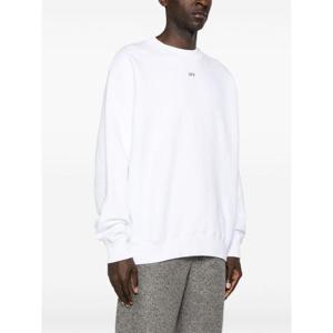 오프화이트 긴팔 티셔츠 OMBA054C99FLE006 0110 WHITE BLACK