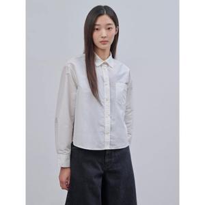 [빈폴레이디스] 폴리 크롭 셔츠 화이트 (BF4764C031)