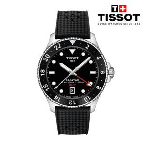[티쏘][NEW] 씨스타 1000 쿼츠 GMT 블랙 (러버) 40MM T120.852.17.051.00