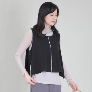 애비뉴투지 엄마옷 보석 두줄 스판 봄 가을 옆트임 조끼 V10402