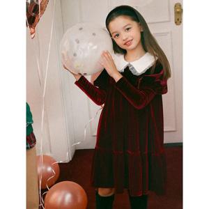 [빈폴키즈][러블리빙키걸즈]퍼프소매 포인트 벨로아