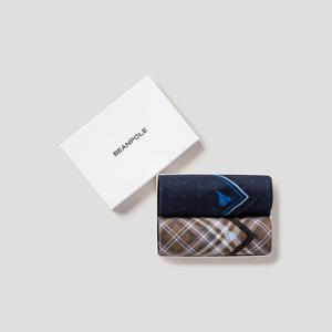 [빈폴ACC] (BE5284M01D) 멀티 체크 손수건 2매 세트 - 브라운