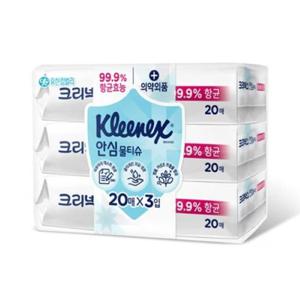 크리넥스 안심 물티슈 20매x3입