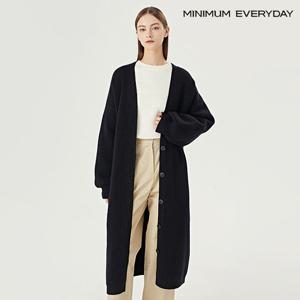 [미니멈][미니멈 에브리데이]V넥 퍼프 소매 롱 니트 가디건 (EA4CK025D)
