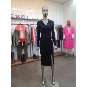 제시뉴욕 세이브존05 카라넥 옆트임 니트 원피스 BE15SZNRKA5010BK