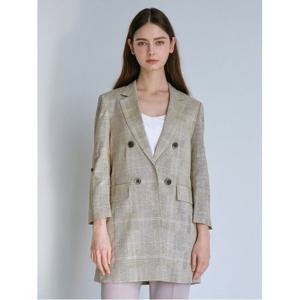 [아날도바시니](아날도바시니) 린넨 체크 롱자켓(AW05JK45W)