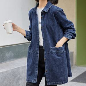 [리블리크]레이시 포켓 데님 롱 자켓_RE1JK008