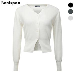 [보니스팍스(여성의류)]아웃핏 버튼 크롭 니트 가디건 (XP2KG002M0)