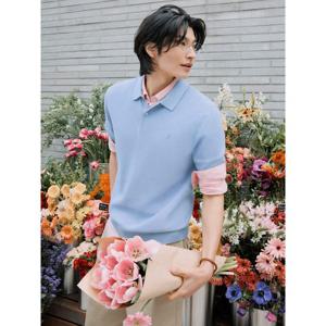 [빈폴멘] 젠틀 칼라넥 니트 스카이 블루 (BC5251C21Q)