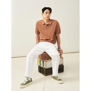 [빈폴멘] 젠틀 칼라넥 니트 옐로이시 브라운 (BC5251C21B)