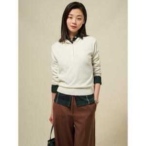 [빈폴레이디스] 코튼 혼방 하이넥 풀오버  아이보리 (BF5251C060)