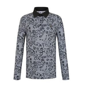 [까스텔바작]남성 시즌 패턴 롱슬리브 카라 티셔츠 BGESTL003BK_