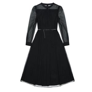 [씨]메쉬 A라인 벨티드 원피스 SKOAB2502