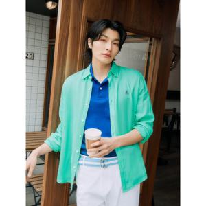 [빈폴멘] 남녀공용 리넨 솔리드 셔츠  애플그린 (BC5364C22K)