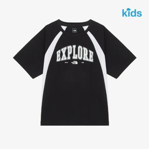 노스페이스키즈 NT7UR15S 블랙 게임온 반팔 라운드 티