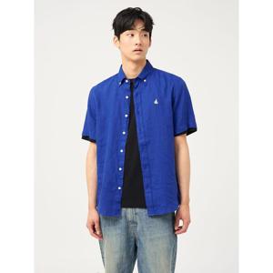 [빈폴멘] 리넨 솔리드 반소매 셔츠  블루 (BC5365C21P)