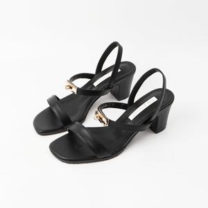 [신난다슈] 여성 슬링백 샌들 힐 6cm 여자 여름 메리제인 소가죽 발편한 통굽 BS25008 블랙