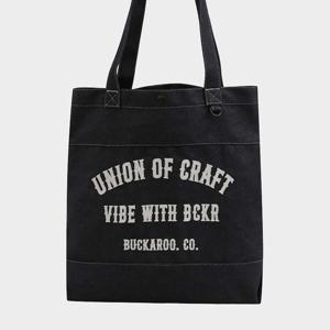 [버커루]남녀공용 데님 로고 에코백 B255AB040P