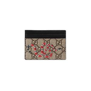 구찌 베스트리에 킹스네이크 프린트 카드 케이스 베이지 에보니 451277-K541N-8666