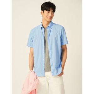 [빈폴멘] 시어서커 솔리드 반소매 셔츠  스카이 블루 (BC5465C41Q)