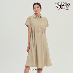 [스팍스]여성 벅스버니 스트링 카라 반팔 원피스 SP1LTO016