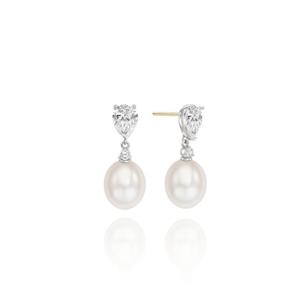 [미니골드] 페어 드롭 진주 귀걸이 EJUS4074