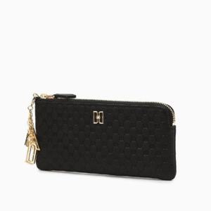 [닥스] 블랙 DD 로고패턴 소가죽 슬림 지퍼장지갑 DCWA5F518BK